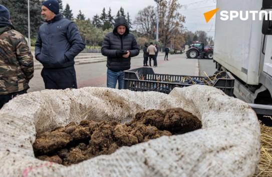 {На центральной площади Кишинева возобновился протест аграриев} Молдавские Ведомости