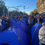 В центре Кишинёва снова установили палатки: протест продолжится через неделю