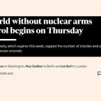 Financial Times: Эпоха контроля над ядерным вооружением закончится 5 февраля