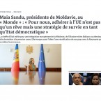 Майя Санду в интервью французскому Le Monde снова высказалась в поддержку унири