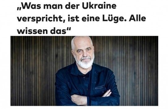 {Эди Рама: «То, что обещают Украине, - это ложь»} Молдавские Ведомости